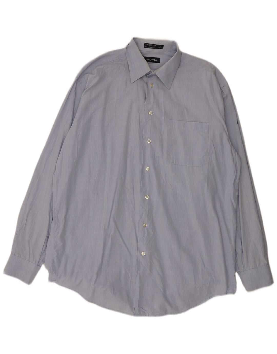 Camicia da uomo Nautica taglia 16 grande cotone pied de poule blu