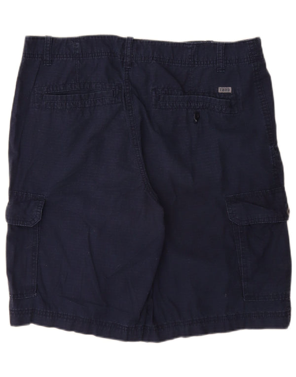 Pantaloncini cargo da uomo Izod W34 Large in cotone blu navy