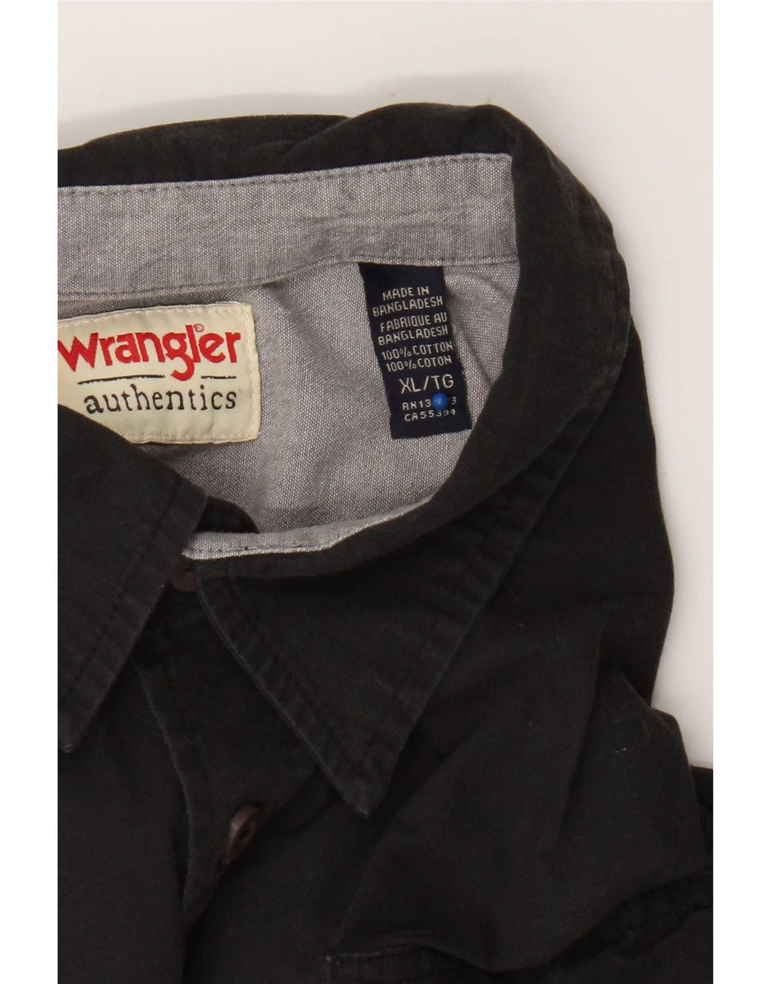 Camicia a maniche corte da uomo Wrangler XL in cotone nero