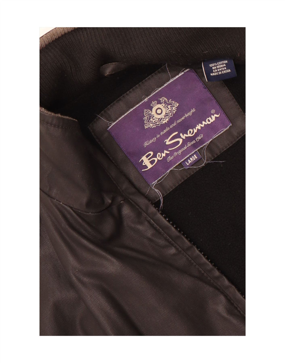 Giubbotto bomber grafico da uomo Ben Sherman UK 40 grande cotone nero