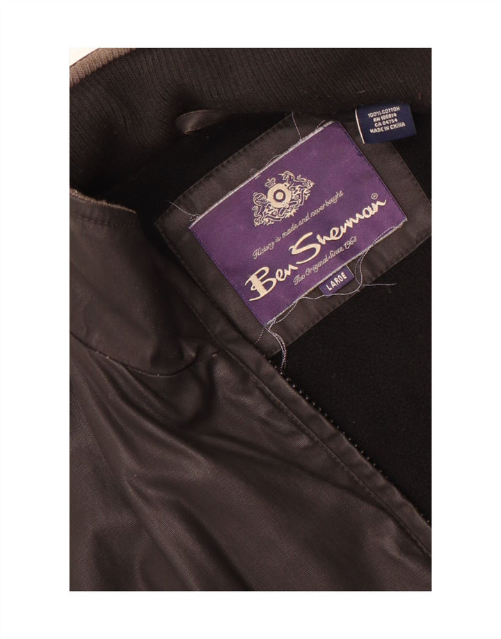 Giubbotto bomber grafico da uomo Ben Sherman UK 40 grande cotone nero