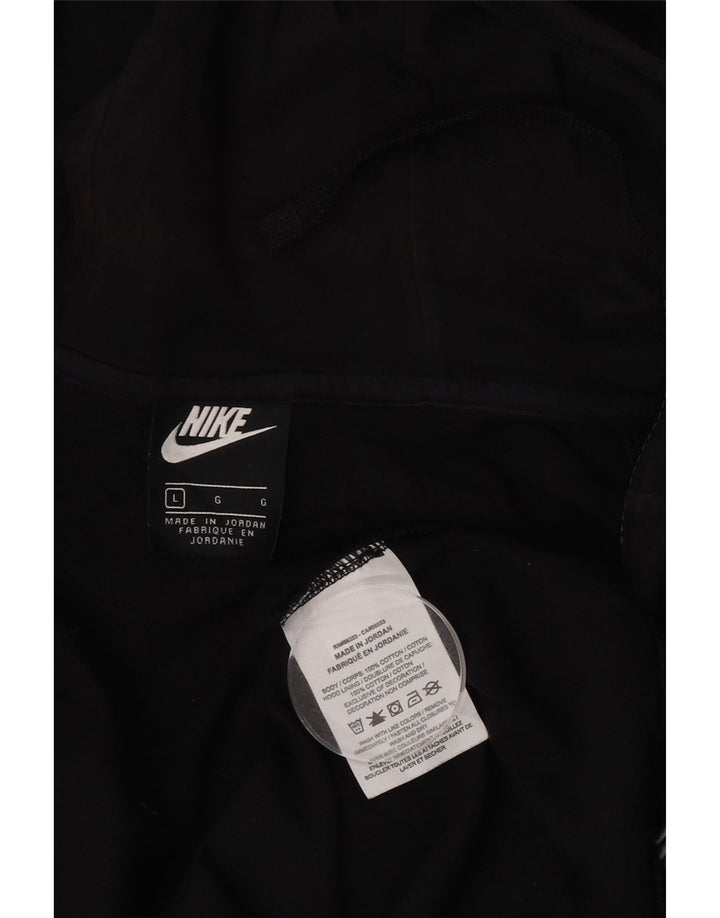 Felpa con cappuccio e zip Nike da uomo, grande, in cotone nero