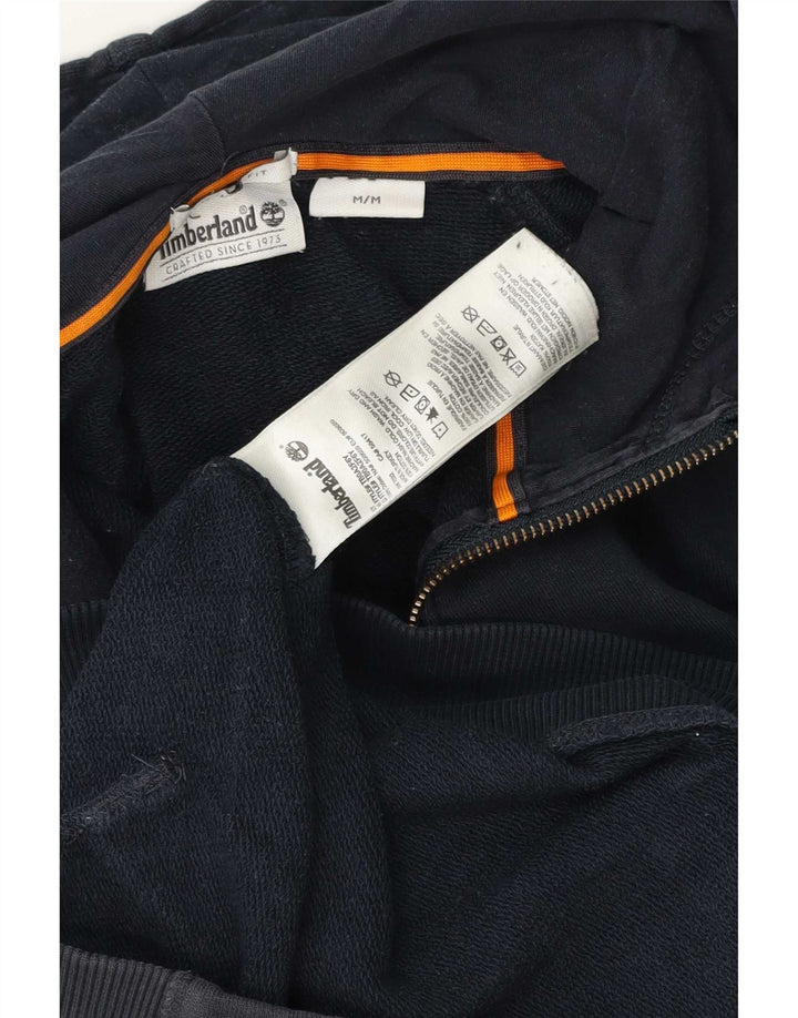 Maglione con cappuccio e zip da uomo Timberland in cotone blu navy medio