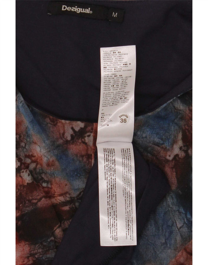 Desigual Abito lungo senza maniche da donna UK 12 Medio multicolore Tie Dye