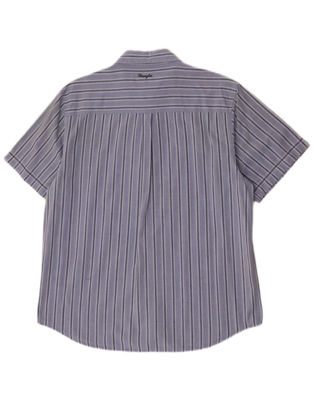 Camicia a maniche corte da uomo Wrangler in cotone a righe grandi blu