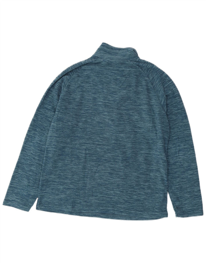 Maglione in pile da uomo con zip e collo Mountain Warehouse blu medio screziato