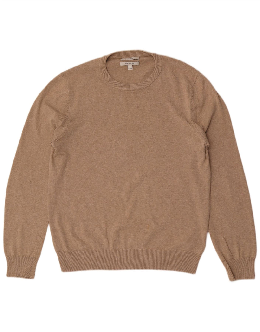Maglione maglione girocollo da uomo Marks & Spencer in cotone beige medio