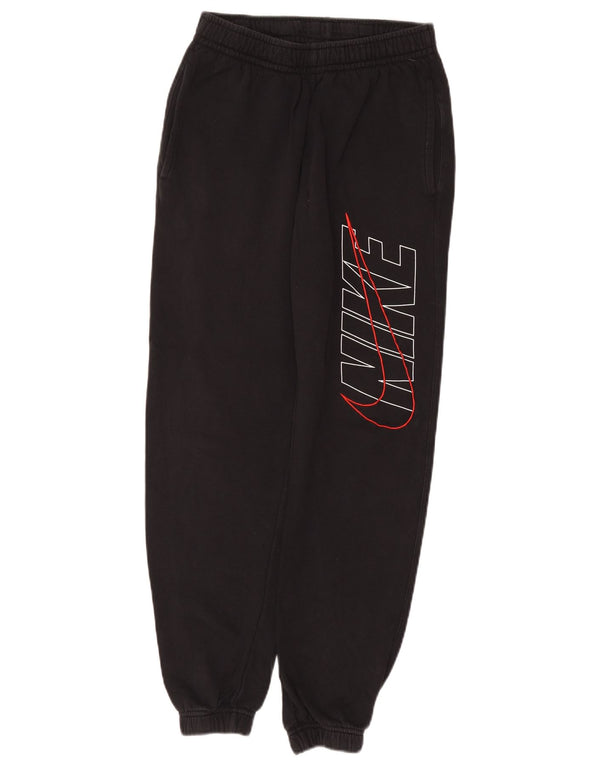 NIKE Pantaloni da tuta con grafica da donna Joggers UK 6 XS Cotone nero