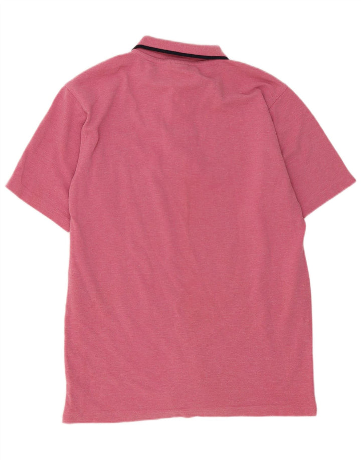 Polo Diadora Uomo Small in Poliestere Rigato Rosa