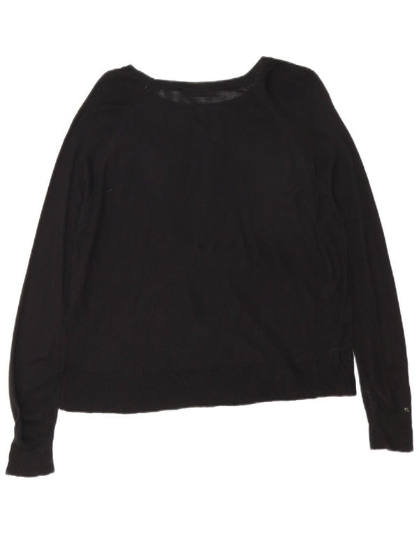 Maglione maglione con scollo a barca da donna Zara UK 14 medio nero