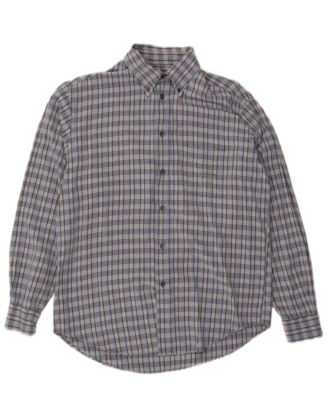 CALVIN KLEIN JEANS Camicia Uomo Large Check Blu in viscosa