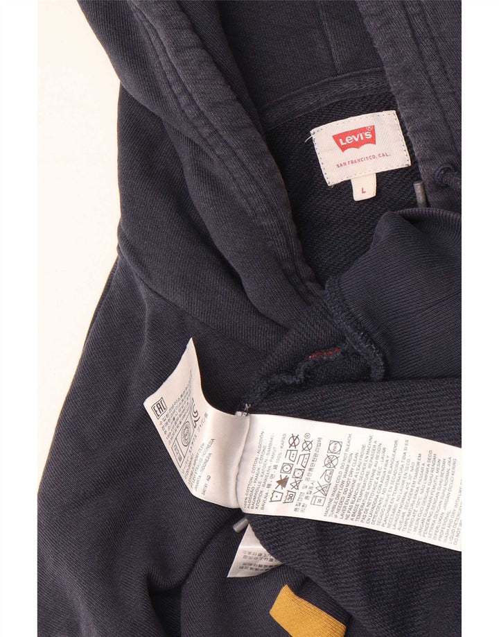 Maglione con cappuccio grafico da uomo Levi's grande in cotone blu navy