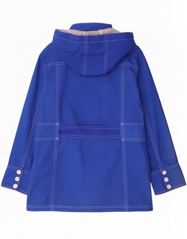 Vintage Womens Hooded Utility Jacket UK 22 3XL Blue Cotton