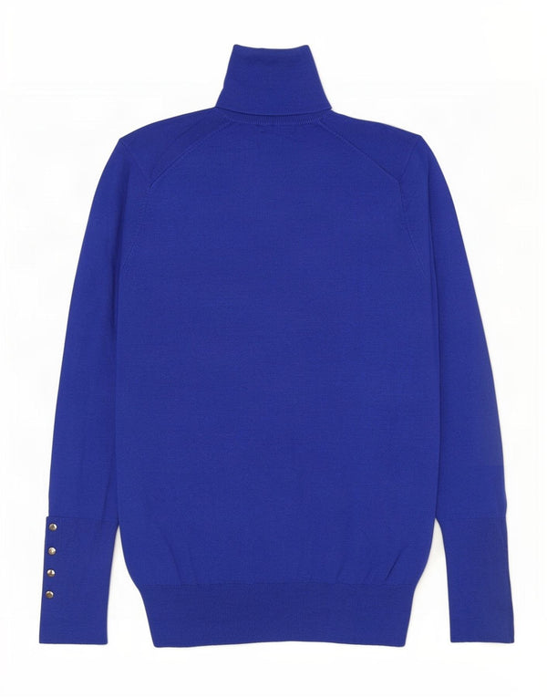 Maglione a collo alto da donna Zara UK 10 piccolo in viscosa blu