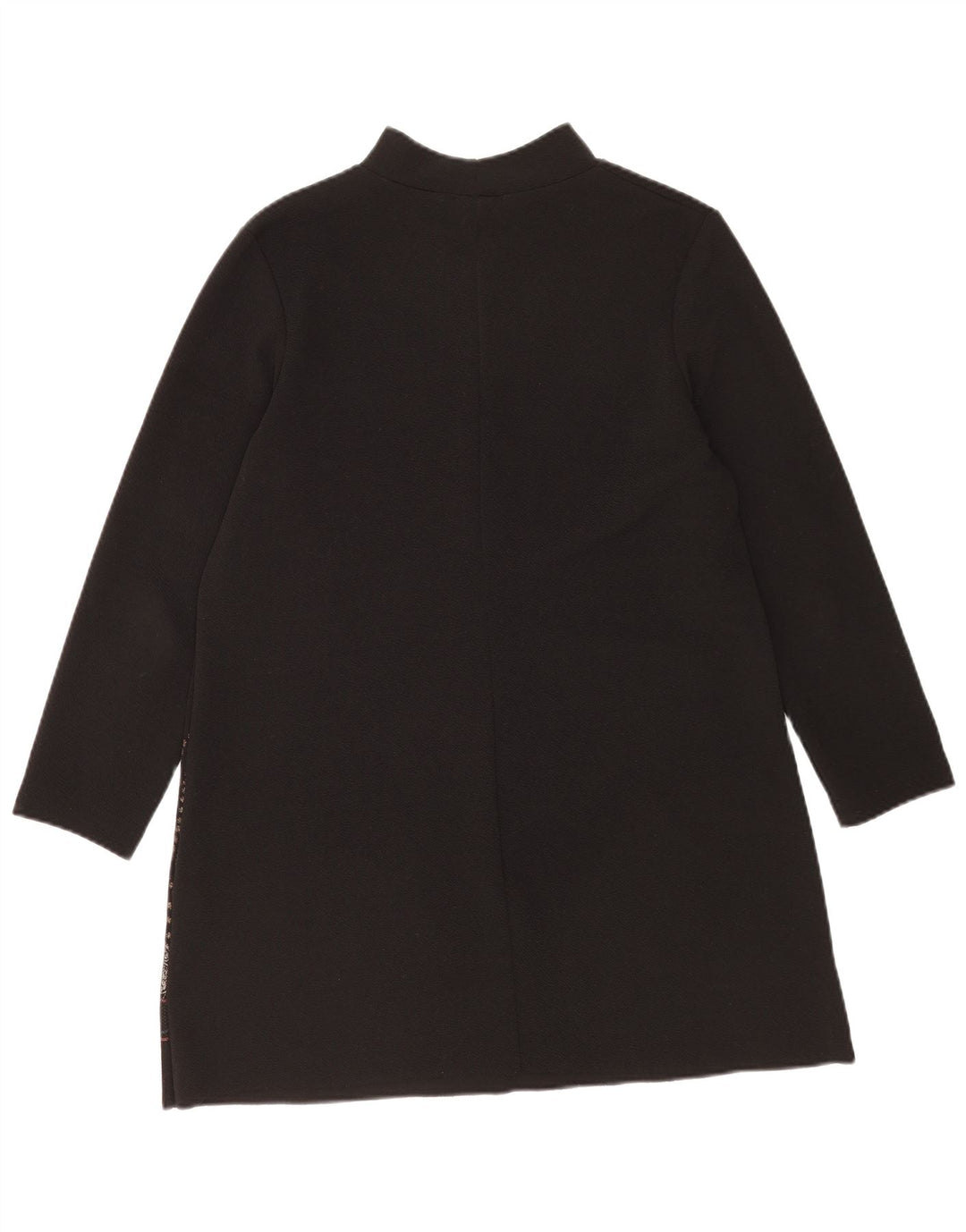 Abito a trapezio a maniche lunghe da donna Zara UK 14 Poliestere floreale nero medio