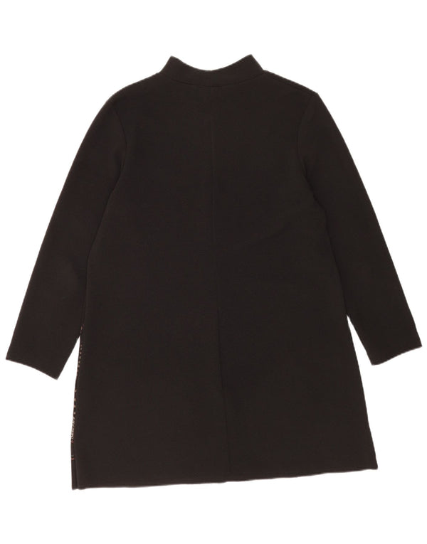 Zara Womens Long Sleeve Shift Dress UK 14 Medium Black Floral Polyester