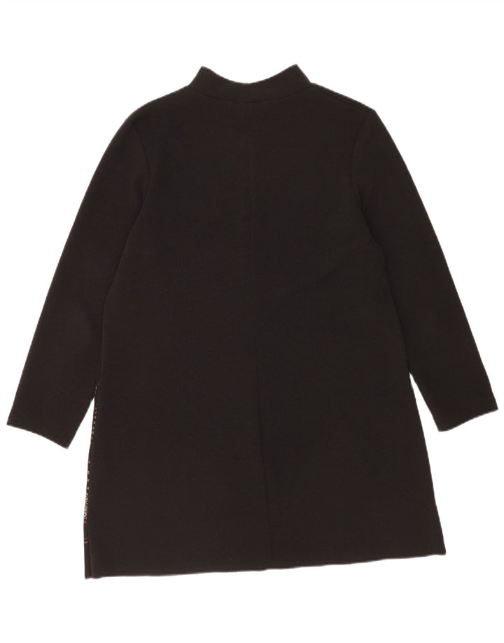Abito a trapezio a maniche lunghe da donna Zara UK 14 Poliestere floreale nero medio