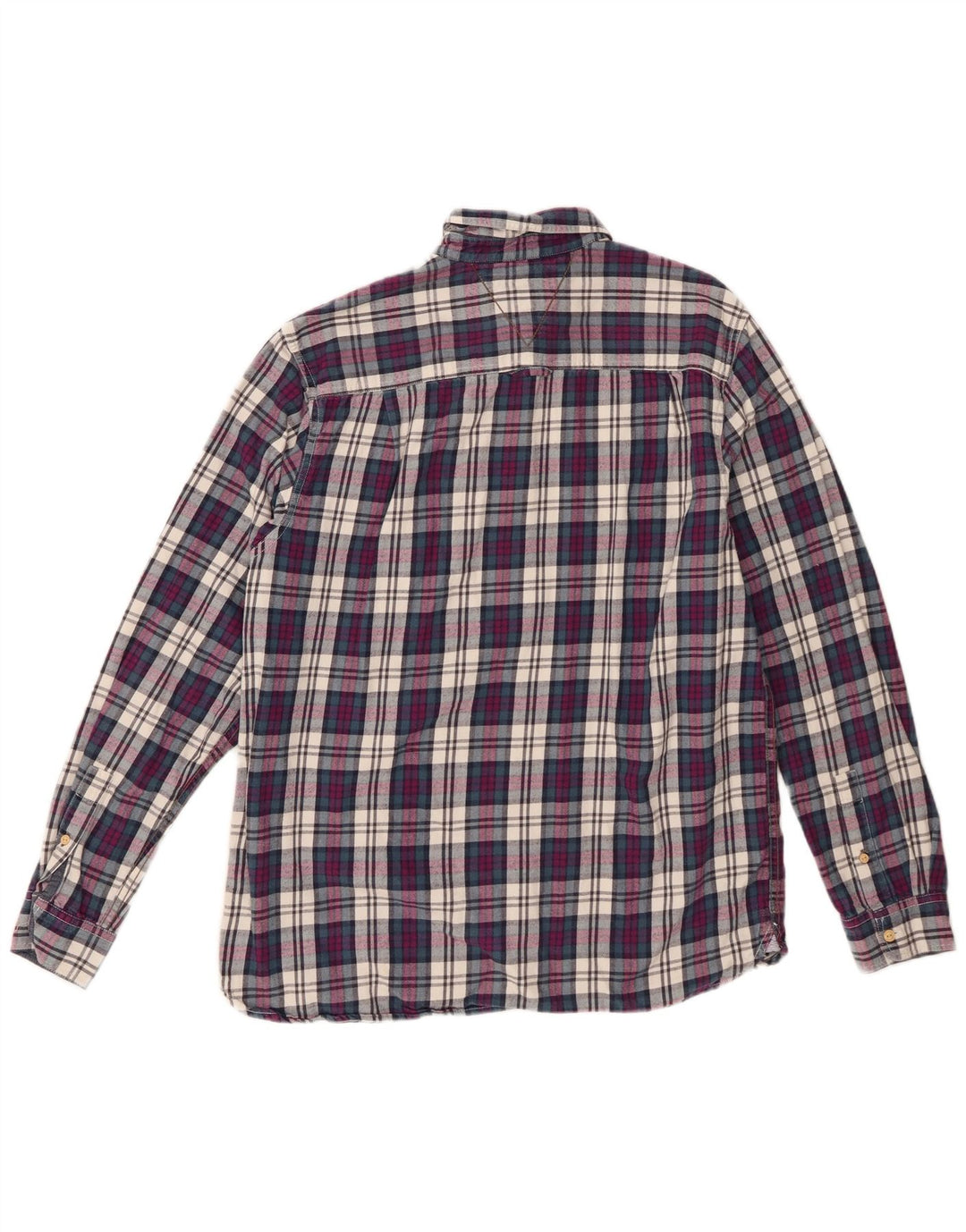 Camicia da uomo in flanella dal taglio classico di White Stuff, cotone a quadri viola medio