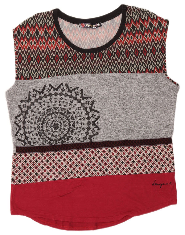 Desigual Canotta da donna UK 14 Large multicolore geometrica