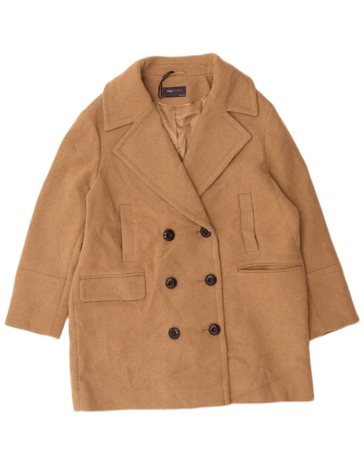 Cappotto da caban oversize da donna Marks & Spencer UK 14 Large Beige Lana