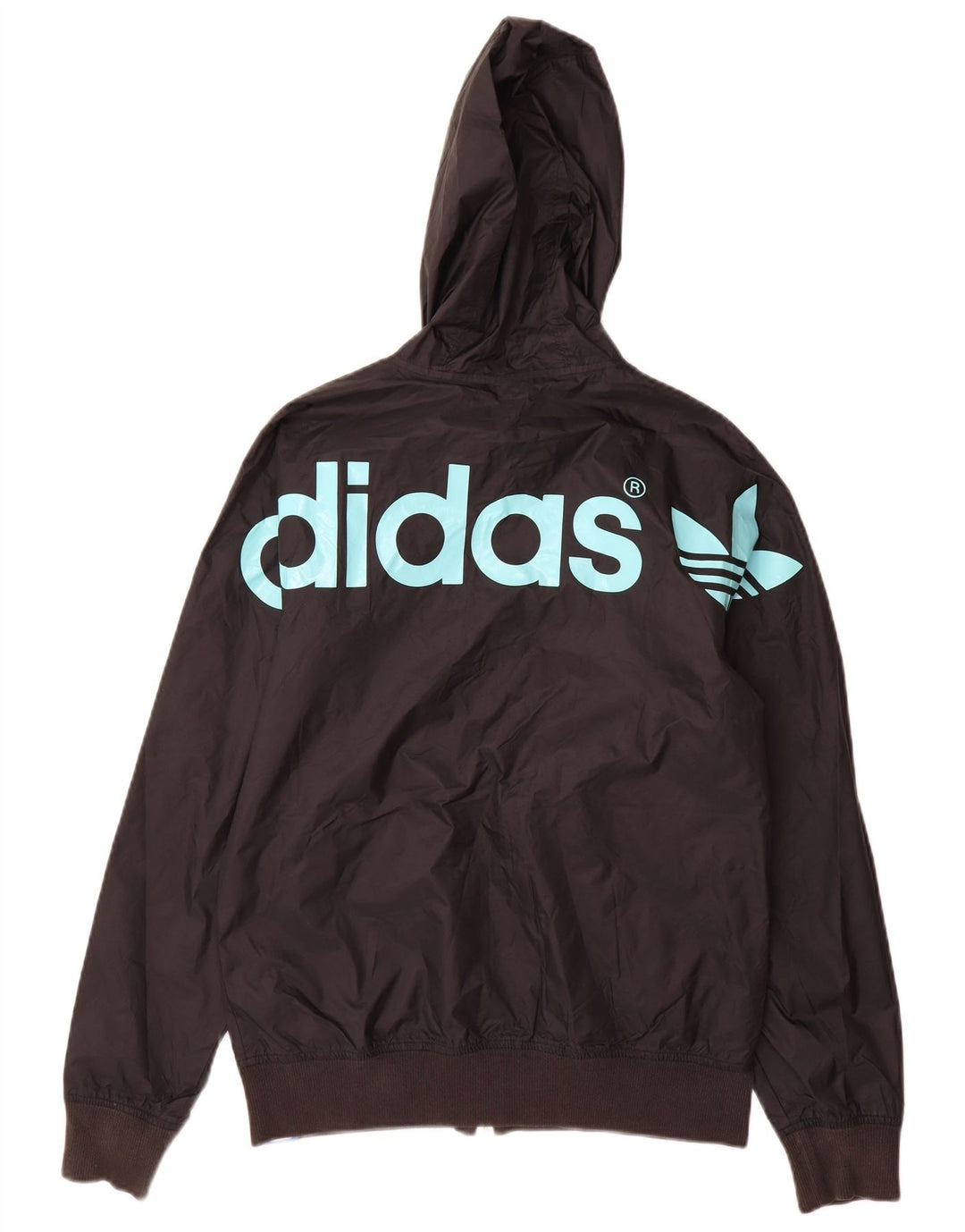 Giacca da uomo con cappuccio grafico Adidas XS in poliestere nero