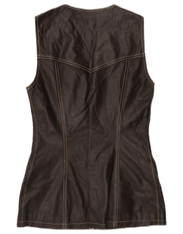 Gilet in pelle da donna Phard UK 12 in pelle marrone medio
