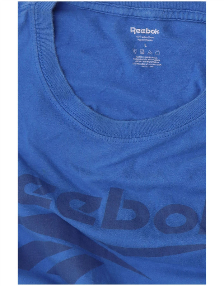 T-shirt grafica da uomo Reebok grande blu