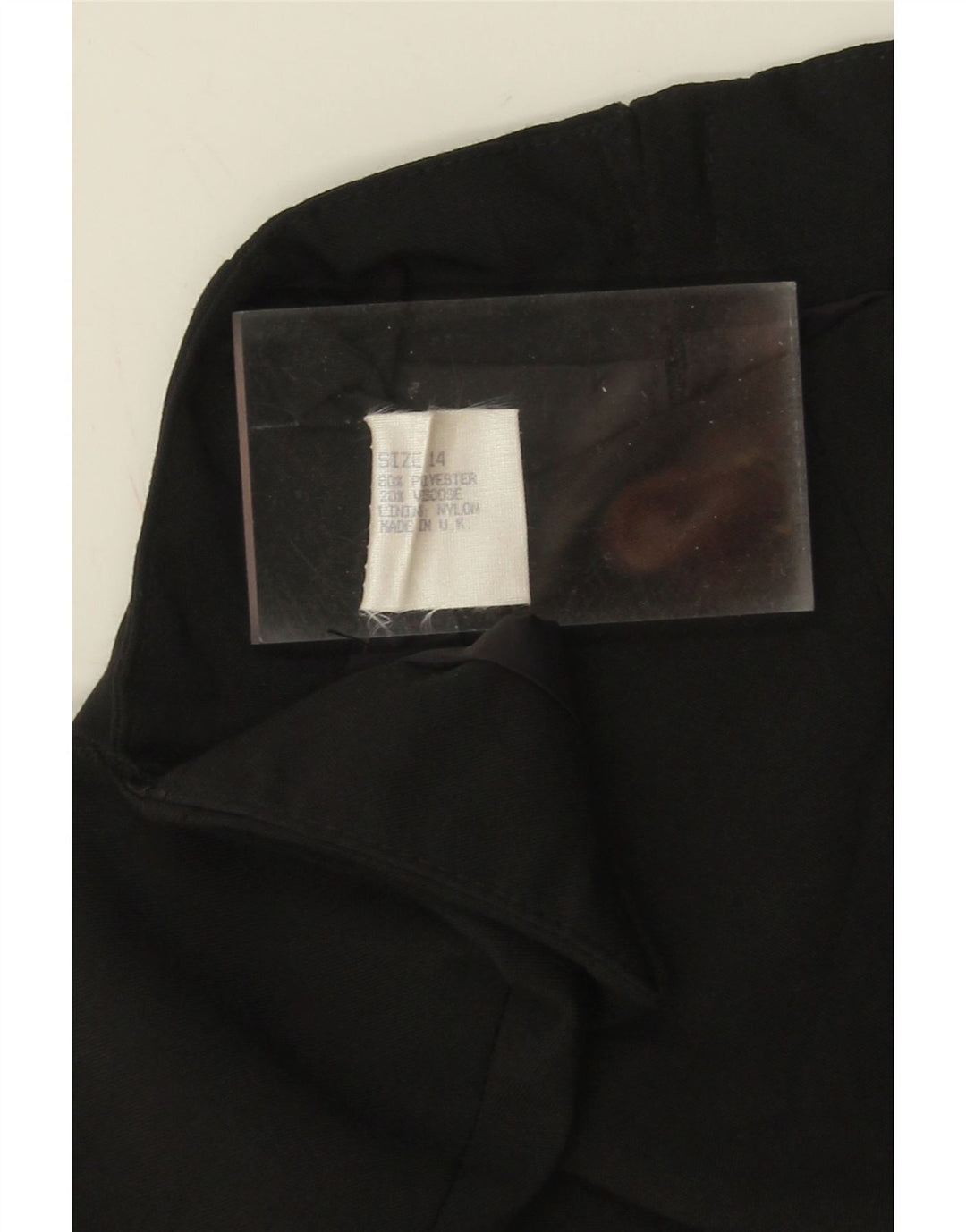 VINTAGE Womens Pencil Skirt UK 14 Medium W27 Black Polyester