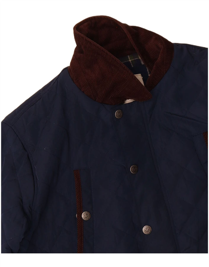 CREW CLOTHING Mens Quilted Jacket UK 40 Large Navy Blue