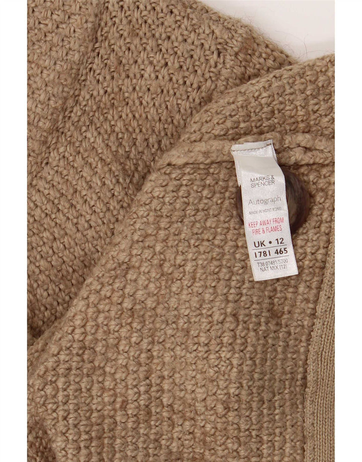 Maglione cardigan con maniche a 3/4 da donna Marks & Spencer UK 12 Beige medio