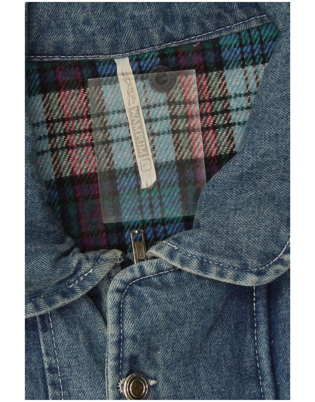 Cappotto in denim da uomo Wampum UK 40 grande cotone blu