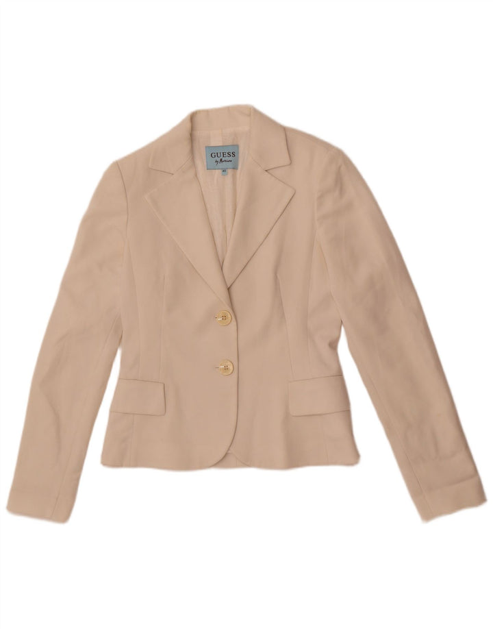 Giacca blazer a 2 bottoni da donna Guess By Marciano IT 40 piccola bianca