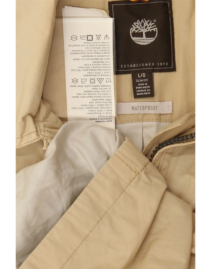 TIMBERLAND Mens Slim Fit Utility Jacket UK 40 Large Beige Cotton Vintage Timberland and Second-Hand Timberland from Messina Hembry 