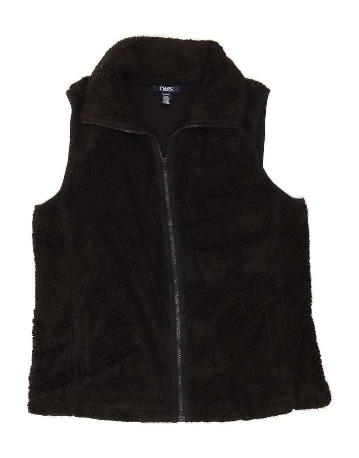 CHAPS Womens Fleece Gilet UK 18 XL Black Polyester Vintage Chaps and Second-Hand Chaps from Messina Hembry 