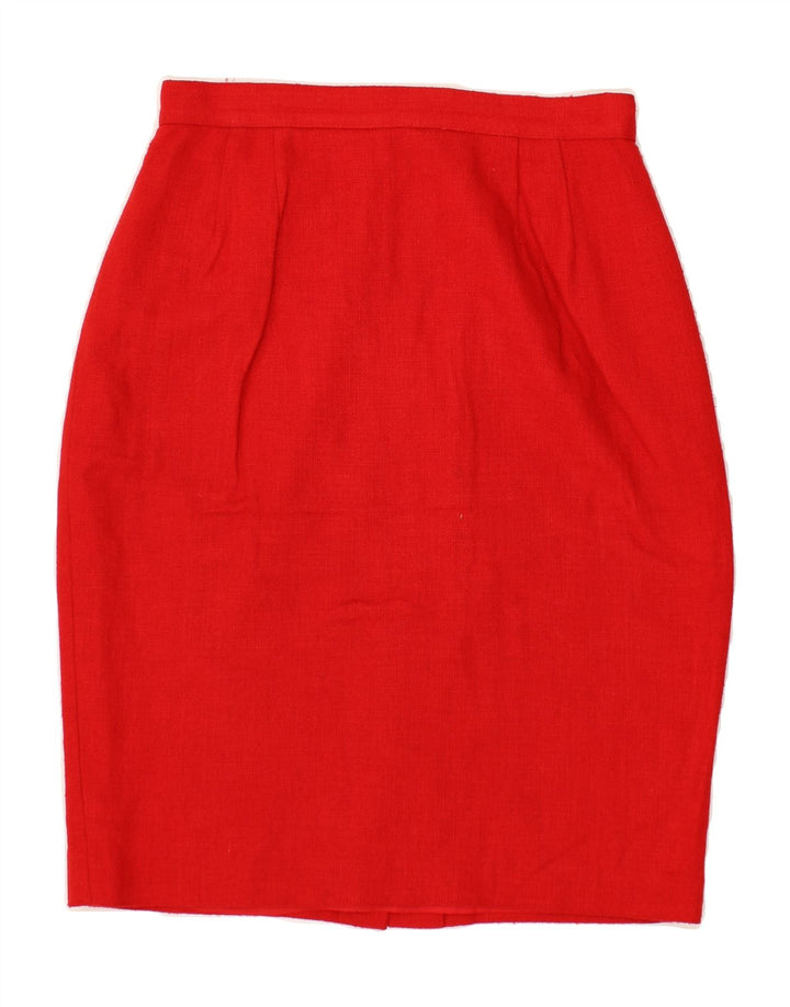 VINTAGE Womens Pencil Skirt US 8 Medium W28 Red Rayon Vintage Vintage and Second-Hand Vintage from Messina Hembry 