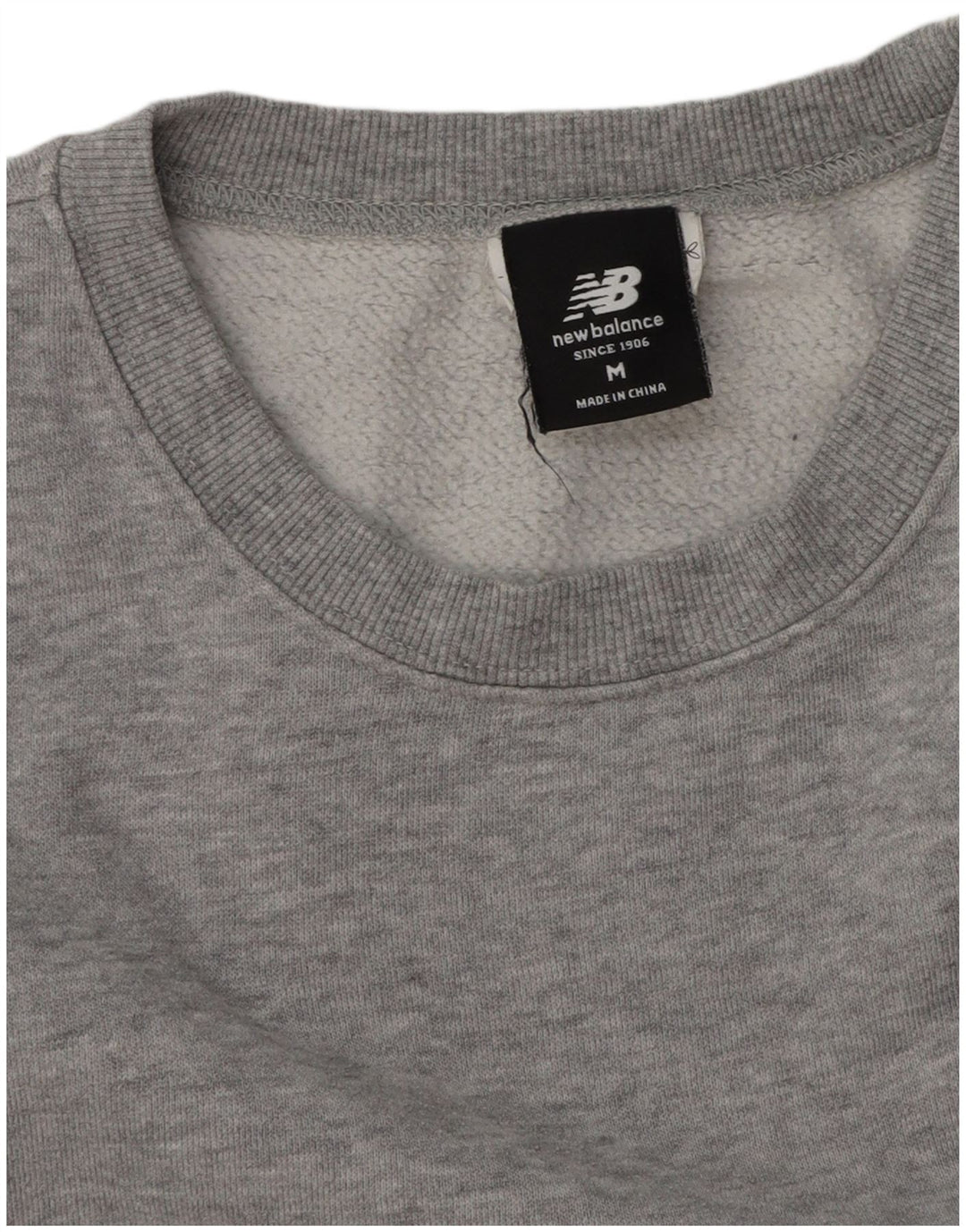 Felpa da uomo New Balance in cotone chiazzato grigio medio