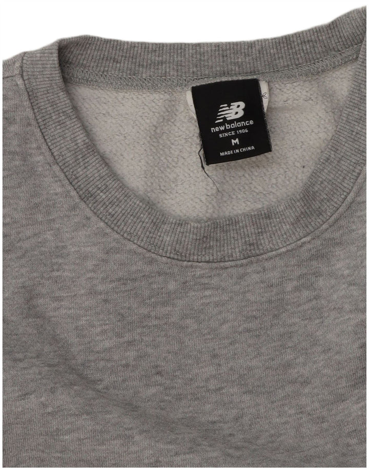 Felpa da uomo New Balance in cotone chiazzato grigio medio