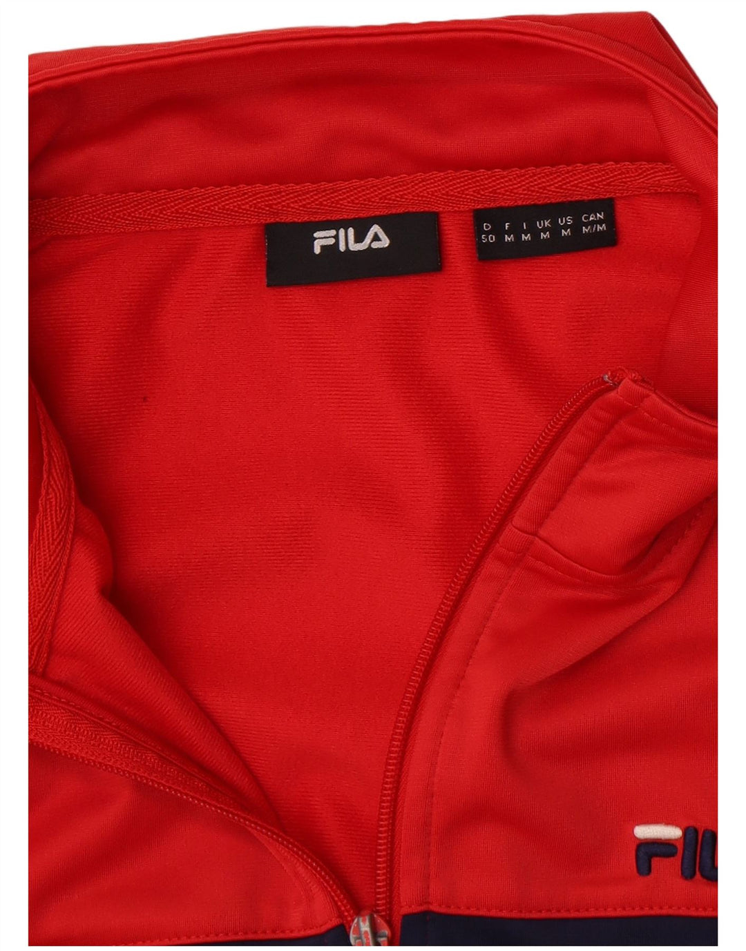 Giacca da ginnastica da uomo Fila color block rosso medio