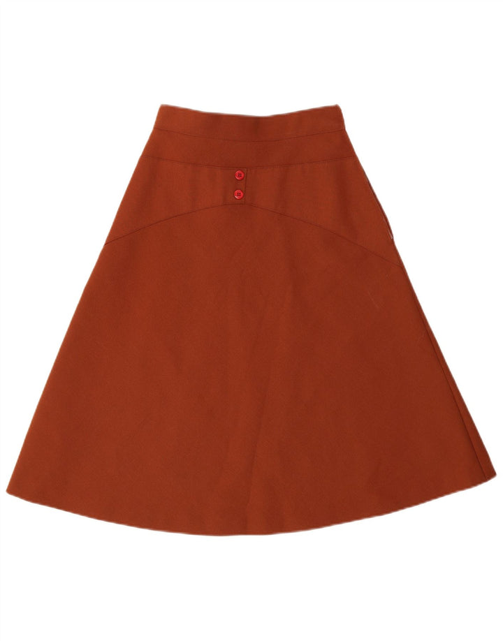 Gonna a trapezio vintage da donna W24 piccola marrone