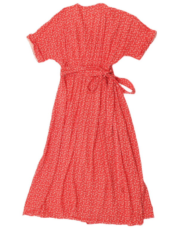 Abito avvolgente da donna Urban Outfitters UK 10 Piccolo viscosa floreale rossa