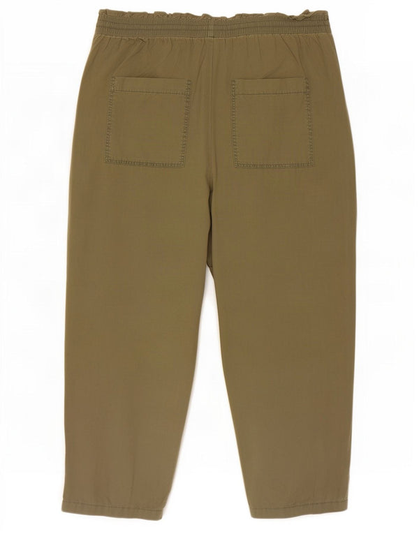 Pantaloni corti a vita alta da donna Marks & Spencer UK 18 XL W36 L25 Verde