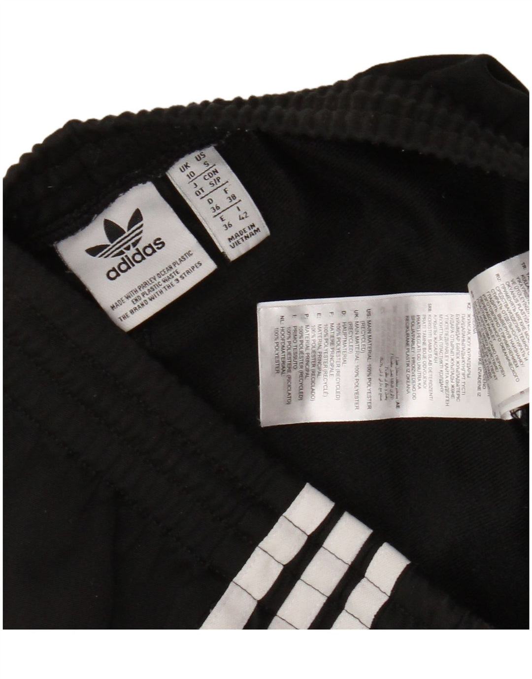 Pantaloni della tuta da donna Adidas UK 10 piccoli poliestere nero