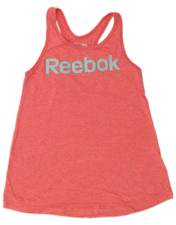 REEBOK Canottiera grafica da donna UK 6 XS Rosso Cotone