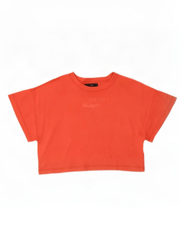 T-shirt grafica corta da donna Trussardi Jeans UK 14 rosso medio in cotone