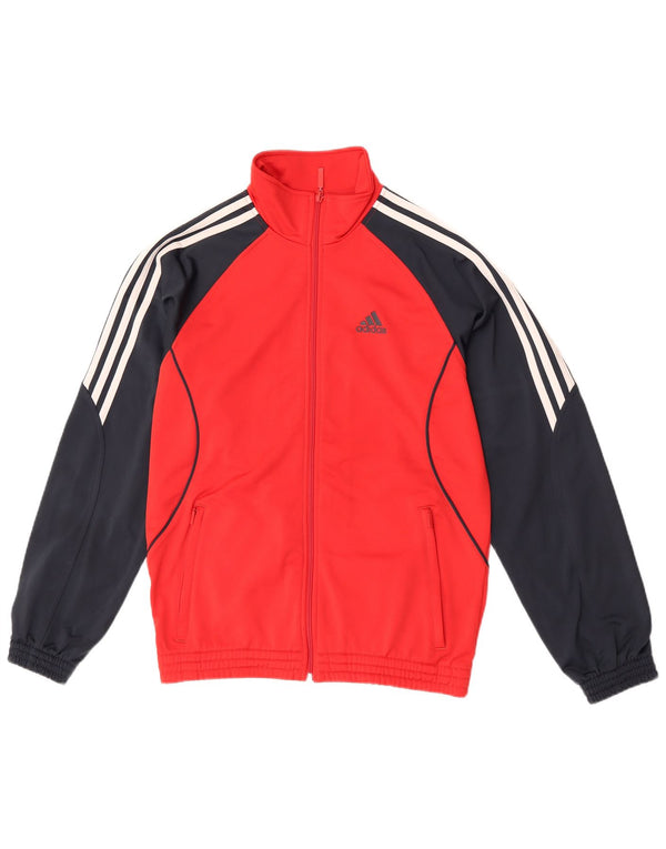 Giacca da tuta da uomo Adidas UK 34/36 Small Poliestere color block rosso