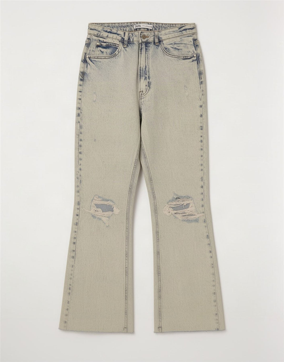 Jeans bootcut invecchiati da donna Zara EU 38 piccoli W28 L26 blu