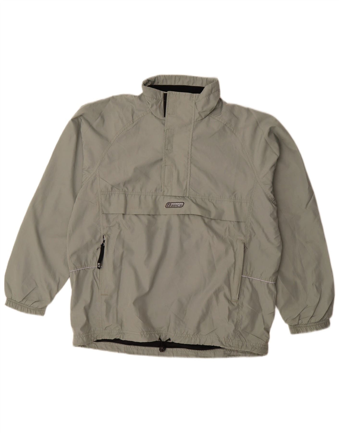 Giacca antipioggia Asics da uomo, vestibilità ampia, pullover, UK 36, piccola, in poliestere grigio