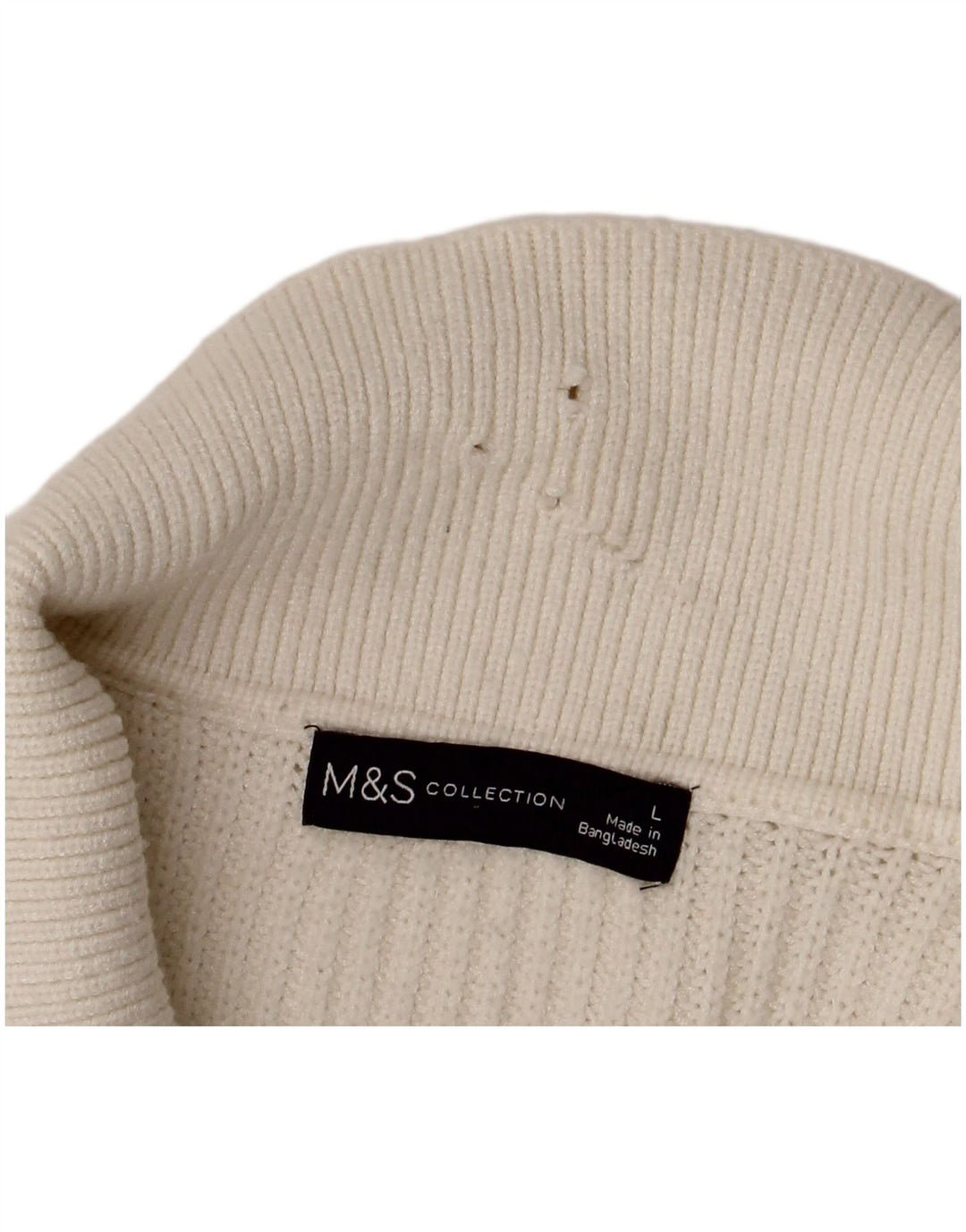 Maglione cardigan da donna Marks & Spencer UK 16 grande viscosa bianca