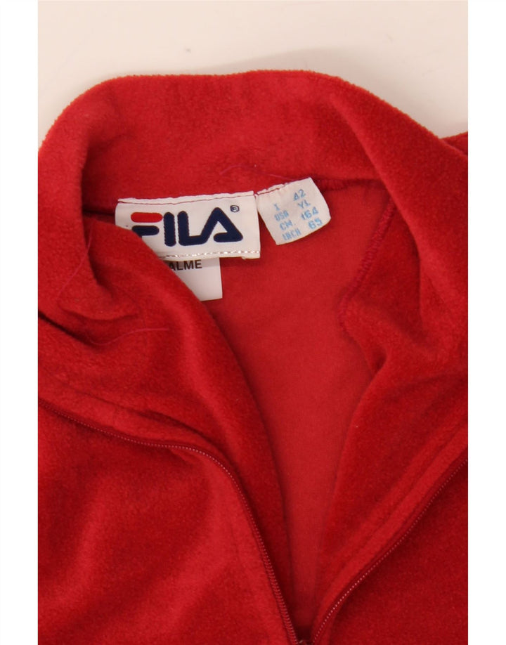 Maglione in pile Fila da bambino con zip e collo 13-14 anni XL Rosso