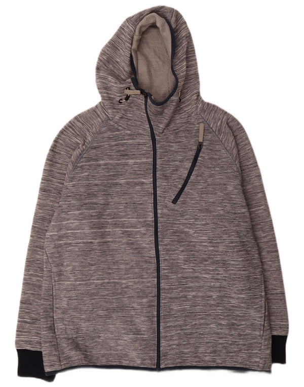 Maglione con cappuccio e zip da uomo Bench 2XL Acrilico chiazzato grigio